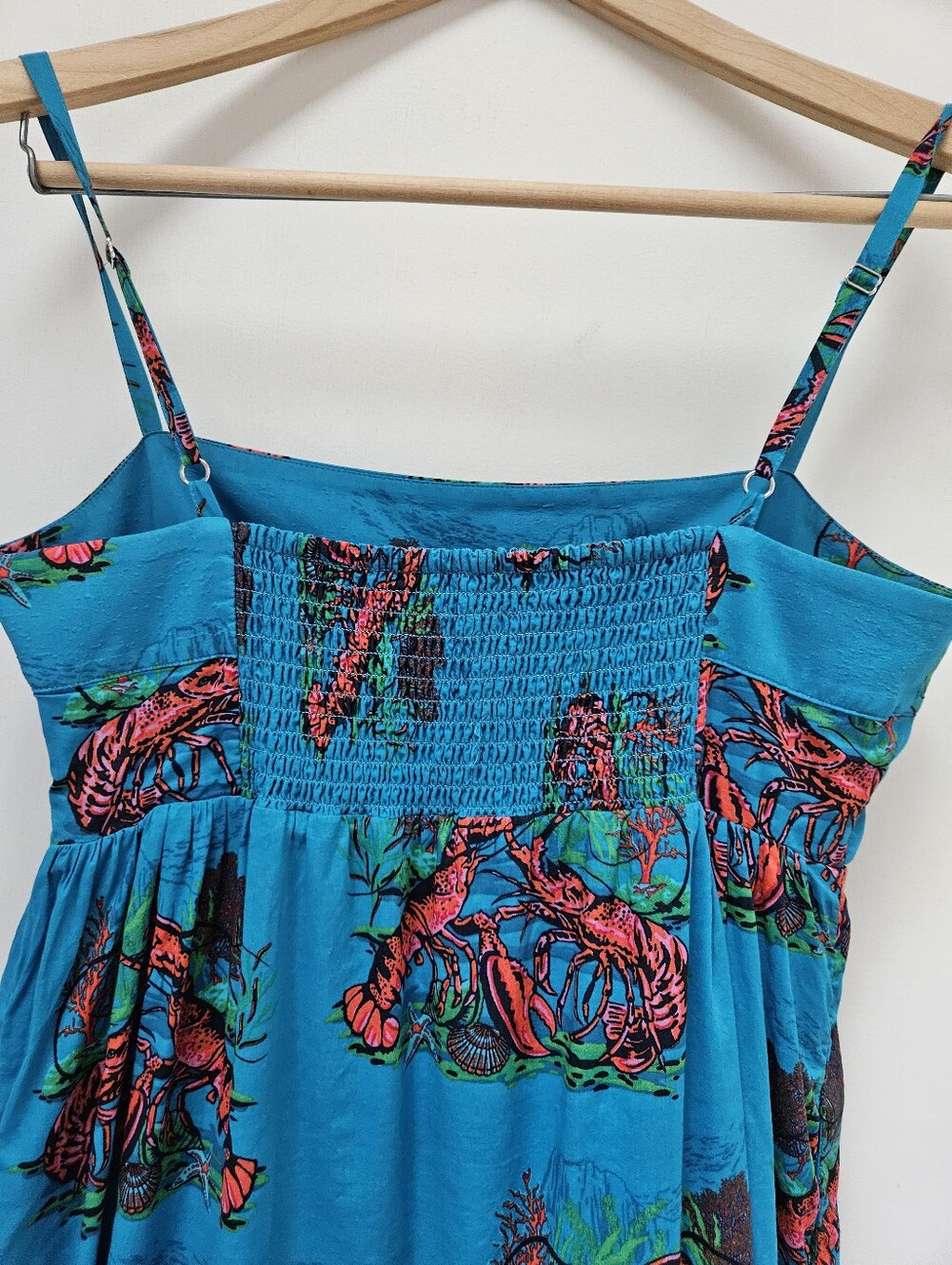 J. Crew Turquoise Maxi Dress with Red Floral Print - Picture 7 of 10